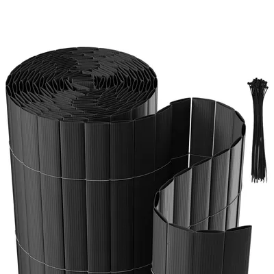 Produktbild von Jiubiaz Sichtschutzmatte PVC Sichtschutz Sichtschutzzaun Garten Balkon Zaun WindschutzBalkonverkleidung Anthrazit 180x300cm