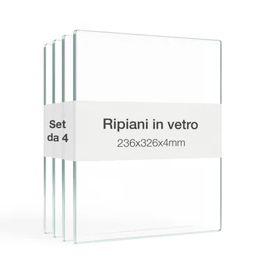 Immagine prodotto di Set di 4 ripiani in vetro - Set di prolunghe per vetrine a 1 anta