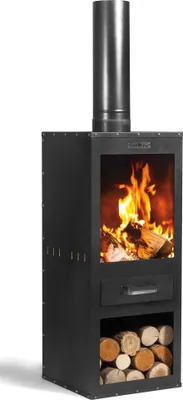 Productafbeelding van CookKing terrasoven "Rosa", zwart, 40 x 40 x 150 cm