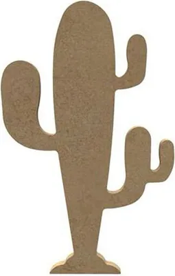 Image de Cactus sur support en bois MDF pour décoration - 15 cm
