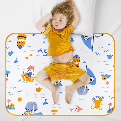 Zdjęcie produktu dla Podkład ochronny - Nieprzemakalny - Bawełna - 70 x 90 cm - Podkład na materac dla dziecka
