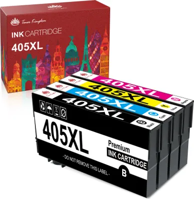 Produktbild von 4er für Epson 405XL 405 XL Multipack Kompatible 405XL Druckerpatronen für Epson Workforce Pro WF-4830DTWF WF-4825 DTWF WF-3820 DTWF WF-3825 DTWF (1 Schwarz 1 Cyan 1 Magenta 1 Gelb)