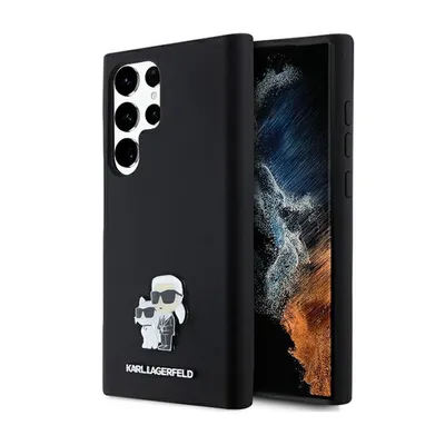 Image de Karl Lagerfeld Silicone Karl & Choupette Metal Pin - Etui Samsung Galaxy S24 Ultra (czarny)