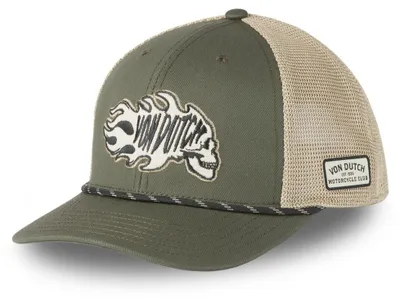 Produktbild von Von Dutch Originals Trucker Cap - SEMI-CURVED SKULL Olive/Khaki