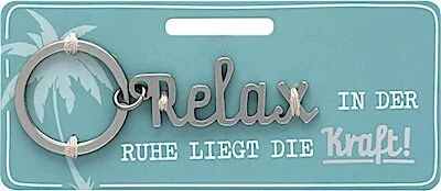 Produktbild von Sheepworld, Gruss und Co - 47047 - Schlüsselanhänger, Relax, Metall, Größe mit Schlüsselring: 9,6cm x 3cm, Farbe: Silber