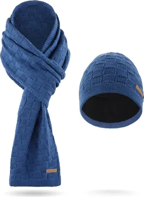 Produktbild von normani Winterset aus Wolle Schal und Mütze Muster