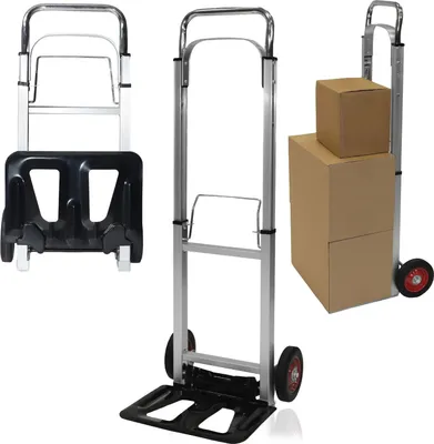 Imagen del producto de Carro plegable de aluminio, carro de transporte y almacenamiento, capacidad de carga de 90 kg