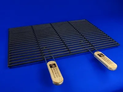 Produktbild von Grillrost Gusseisen Gussgrillrost rechteckig 60 x 40 cm mit Griffen