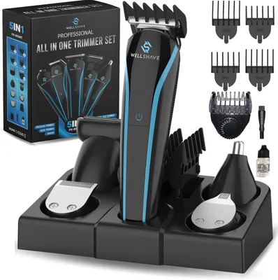 Produktbild von Barttrimmer für Herren – Körperpflege-Trimmer – Körperpflege – 5-in-1 Multifunktion – 16 x 35 x 3 cm – Schwarz
