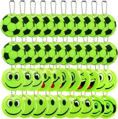 Productafbeelding van Reflecterende smileyhangers - Set van 40