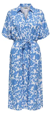 Produktbild von Only Onlyasmin Damen Kurzarm Shirtkleid mit V-Ausschnitt und Knopfverschluss