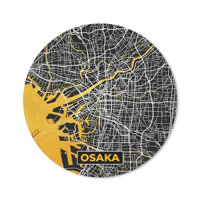 Produktbild von MuchoWow® Mauspad Mousepad Gold - Osaka - Stadtplan - Karte 50x50 cm - Mousepads - Maus Mat - Pad - Mausunterlage - Vinyl