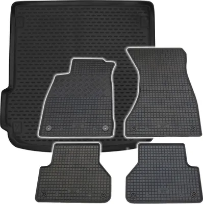 Produktbild von Gummi Kofferraumwanne + Fußmatten Set für Audi A4 B9 Avant + Allroad, Bj. 2016-