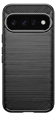 Image de Avizar, coque pour Google Pixel 11 / 11 Pro, effet métal brossé avec protection pour l'appareil photo, noire