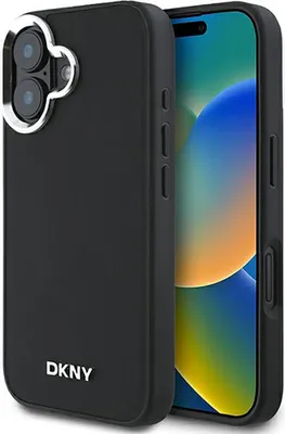 Produktbild von Etui Dkny Einfarbig Silber Logo Magsafe Na Iphone 16 - Czarne