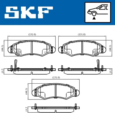 Produktbild von SKF Bremsbeläge Satz Vorne Bremsklötze für OPEL AGILA (A) (H00) VKBP 80500 A