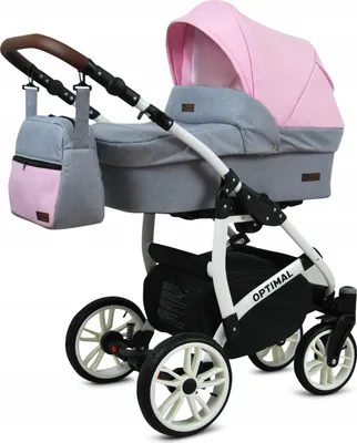 Produktbild von BabyLux® Optimal | 2in1 Kinderwagen Set | Light Pink | Kombikinderwagen | Kinderwagenset | Buggy