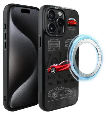 Zdjęcie produktu dla Etui do iPhone 15 Pro, kompatybilne z MagSafe, czarne matowe boki, model 812 Superfast