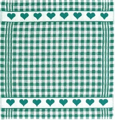 Produktbild von Küchentuch Herzen, grün, Küchentücher Mitbringsel Geschenkidee Tuch Herz Liebe kariert