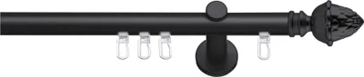 Produktbild von SN Deco Gardinenstange Innenlauf Nantes, 19 mm, 1-läufig, Stahl, Komplett-Set mit Ringen, Profilträger, 100 cm, schwarz