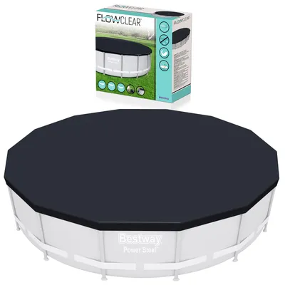 Produktbild von BESTWAY Frame Pool Swimmingpool Schutz Abdeckung Abdeckplane Cover Ø 488cm