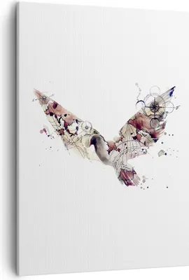 Produktbild von Bild auf Leinwand - Leinwandbild - Einteilig - Vogel Abstraktion - 50x70cm - Wand Bild - Wanddeko - Wandbilder - Leinwanddruck - Kunstdruck - Wanddekoration - Leinwand bilder - Wandbild - PA50x70-4109