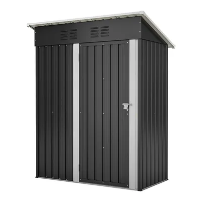 Produktbild von Laiham Geräteschuppen Metall Anthrazit Pultdach XL 1m² 1 Tür Wartungsfrei 152,2x83,6x182 cm