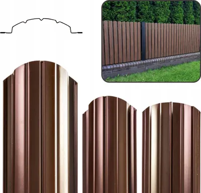 Zdjęcie produktu dla Nora Sztacheta Metalowa Ogrodzeniowa Ocynk Dwustronna Brąz Połysk 80cm