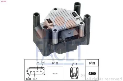 Produktbild von FACET 9.8120 Zündspuleneinheit 032905106 032905106B 138420 für VW Golf IV Schrägheck (1J1) GOLF VI (5K1) Golf V Schrägheck (1K1) POLO (9N)