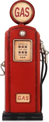 Produktbild von Moritz Blech-Deko Spardose Zapfsäule Gas rot Blechdekoration Blechmodell Modellauto Retro Sammlerstück Vintage Deko Nostalgie Antik Style