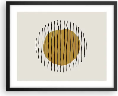Produktbild von Gerahmtes Poster - Schwarzer Rahmen - Modern Piece Linear - 50x40 cm - Wand Bild - Wanddeko - Wandbilder - Kunstposter - Wandposter - Bilderrahmen - Bilder - Kunstdruck - P2BAA50x40-4793