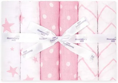 Produktbild von Famanu Babyservietten Set von 6 - Weiche Baumwollene Musselinquadrate - Große Spucktücher für Neugeborene