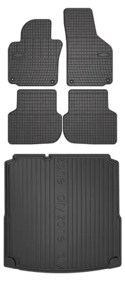 Produktbild von Gummifußmatten + Kofferraumwanne für Volkswagen Jetta VI 2014-2018 5-tlg – Wielganizator SolidPRO