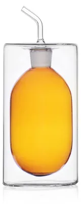Doppelwandige Ölkanne 250 ml Borosilikatglas bernstein