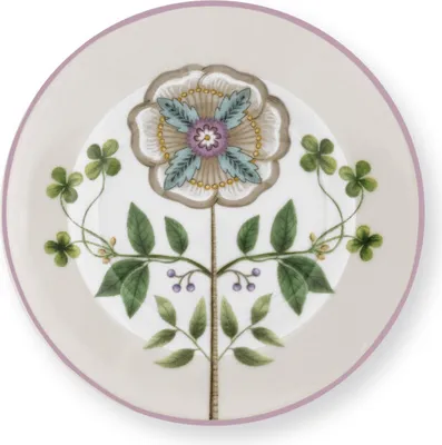 Produktbild von PIP STUDIO Lily&Lotus Petit Four Teller weiss/lila12cm
