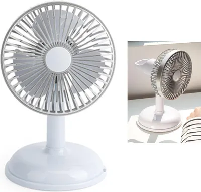 Obrázek produktu pro Malý elektrický ventilátor Jednoduchý přenosný Vintage čistá barva USB nabíjení malý ventilátor pro letní světlo modrá