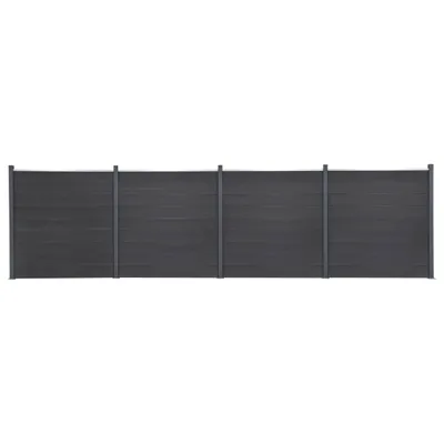 Produktbild von CLORIS Zaunelement-Set Grau 699x186 cm WPC - Metallzäune LL0000257146