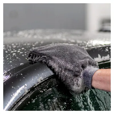 Produktbild von Mikrofaser Waschhandschuh für kratzfreie Reinigung von Fahrzeugen und Staubentfernung