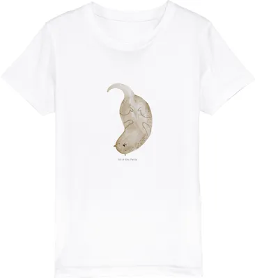 Produktbild von Mr. & Mrs. Panda Kleinkinder T-Shirt Otter Kopfüber 12-14 Jahre (152/164) - Weiß - Geschenk, Niedlich, Kindershirt, Süß, Seeotter, Kinder Shirt, Teenager, Mädchen, See