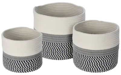 Immagine prodotto di Cestini in cotone, grigio, 3 pezzi