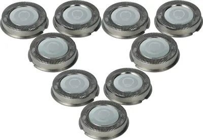 Produktbild von vhbw 9x Ersatz-Scherköpfe kompatibel mit Philips HQ5870, HQ5885, HQ5865, HQ5866, HQ801, HQ802, HQ5886, HQ5890, HQ5860, HQ5861 Elektrorasierer, Silber