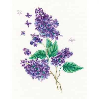 Produktbild von RTO Kreuzstich Set "Fliederzweig" M723, Zählmuster, 22x28 cm