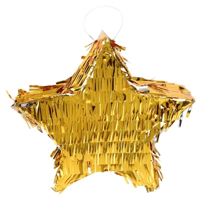 Produktbild von Goldene Stern-Piñata aus Aluminiumfolie für Kindergeburtstage, Befüllbar mit Süßigkeiten, Kreative Fotorequisite für Festlichkeiten