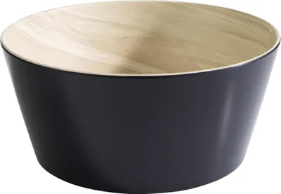 Produktbild von APS 84612 Schale FRIDA, Melamin, Antirutsch-Füßchen, Ø 22 cm, Höhe 10,5 cm, schwarz/Holzoptik