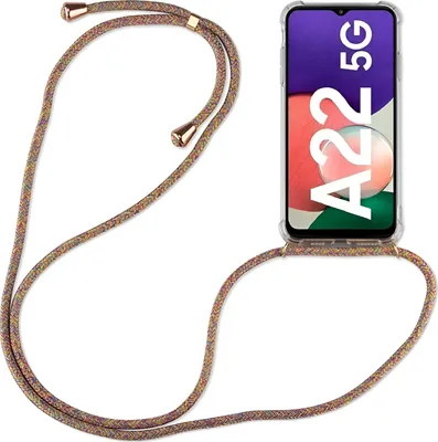 Produktbild von Handykette für Samsung Handyhülle mit Band Schutz Hülle Handy Tasche mit Schnur Samsung Galaxy A22 5G Rainbow