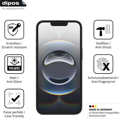 Immagine prodotto di 2x Pellicola Protettiva per Apple iPhone 17e Protezione opaco Vetro Flessibile 9H dipos