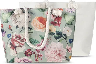Produktbild von Descanso Strandtasche mit Blumen - 43x60 cm