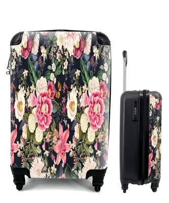 Produktbild von MuchoWow® Koffer Handgepäck Trolley Rollkoffer Kleine Reisekoffer mit 4 Rollen - Blumen - Anemone - Lilie - Collage - Cabin Size < 55x40x23 cm & 55x40x20 cm - Fotokoffer - Kabinenkoffer - Boardgepäck - Reise-Box - Reisekoffer - Reisegepäck - Koffer mit Bild - Trolley für Kinder