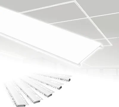 Produktbild von HEXIM LED Trockenbauprofil Alu Unterputzprofil LED Profil (opale Abdeckung passend für ALED-4) Trockenbauleiste Einbauprofil Schiene Decke Wand Trockenbauschiene