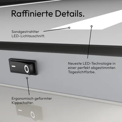 Produktbild von LED Badspiegel 50×70 cm, Aluminiumrahmen, Lichtfarbe neutralweiß, IP24